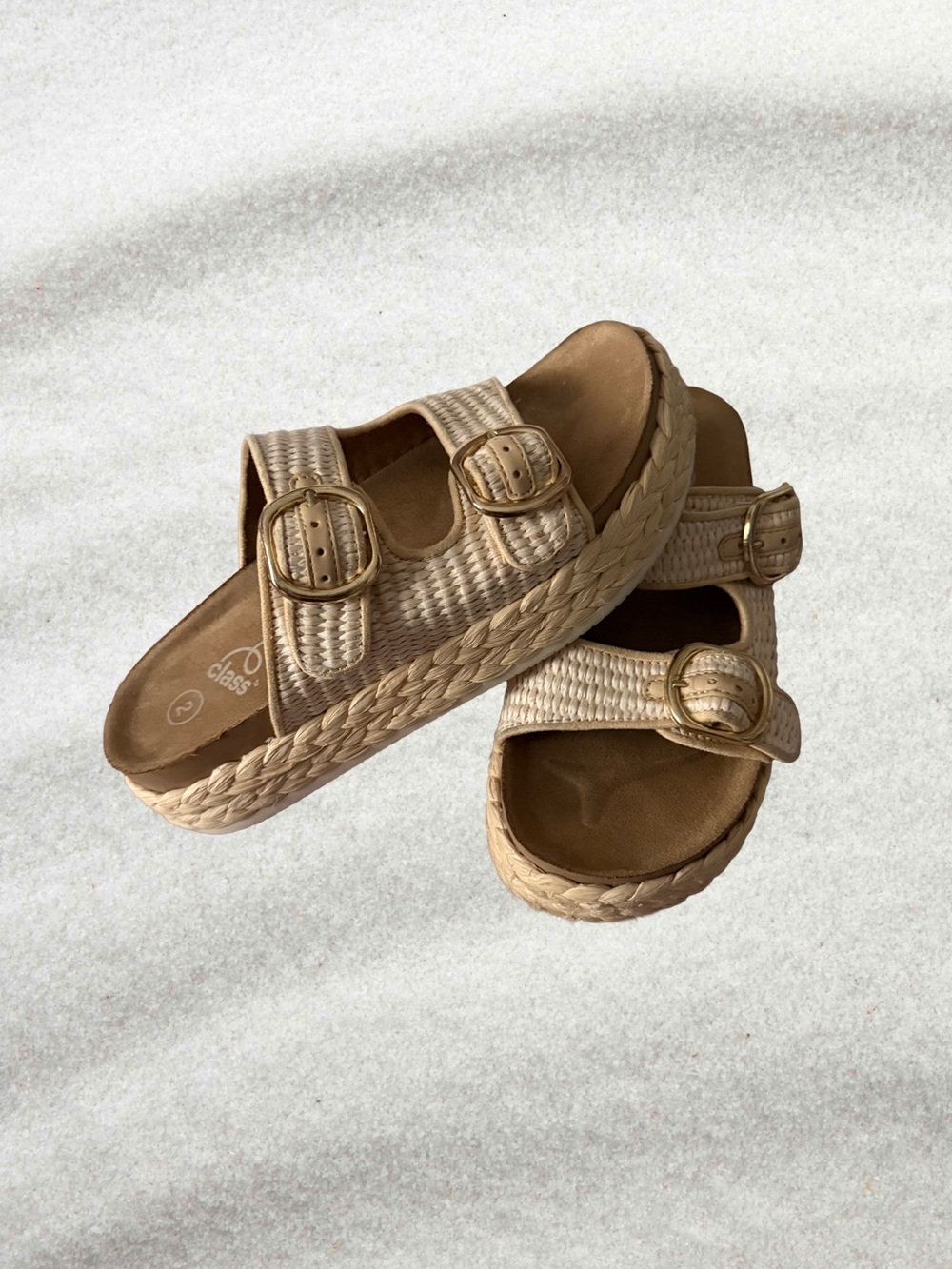 Art Class Kids' Elvy Raffia Espadrille Casual Sandals Ivory Size 2